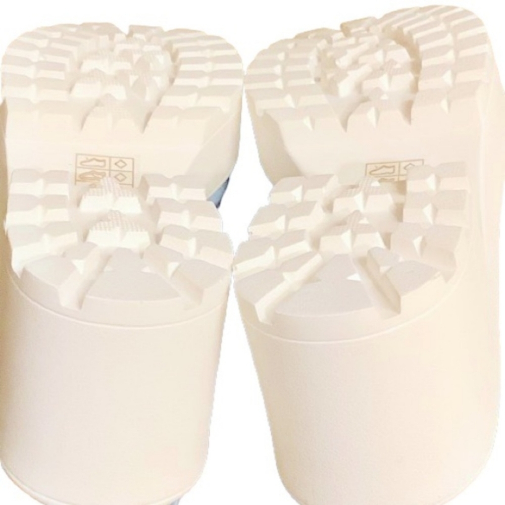 Koi Footwear Size 5 Blue White Platform Buckled Sandals With Pink Yellow Hearts — image 2 of 3